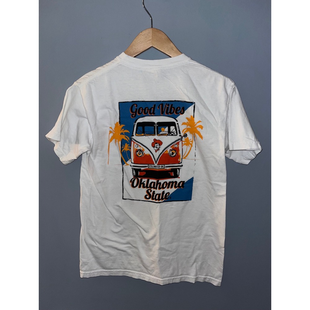 Comfort Colors Oklahoma State Cowboys T Shirt Pocket Tee‎ White S
